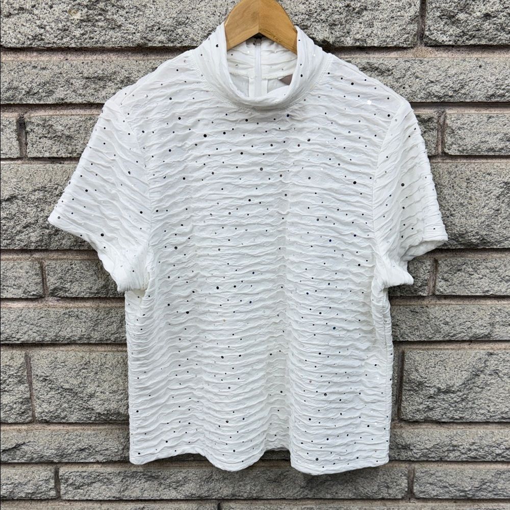 TanJay White Textured Women's Blouse